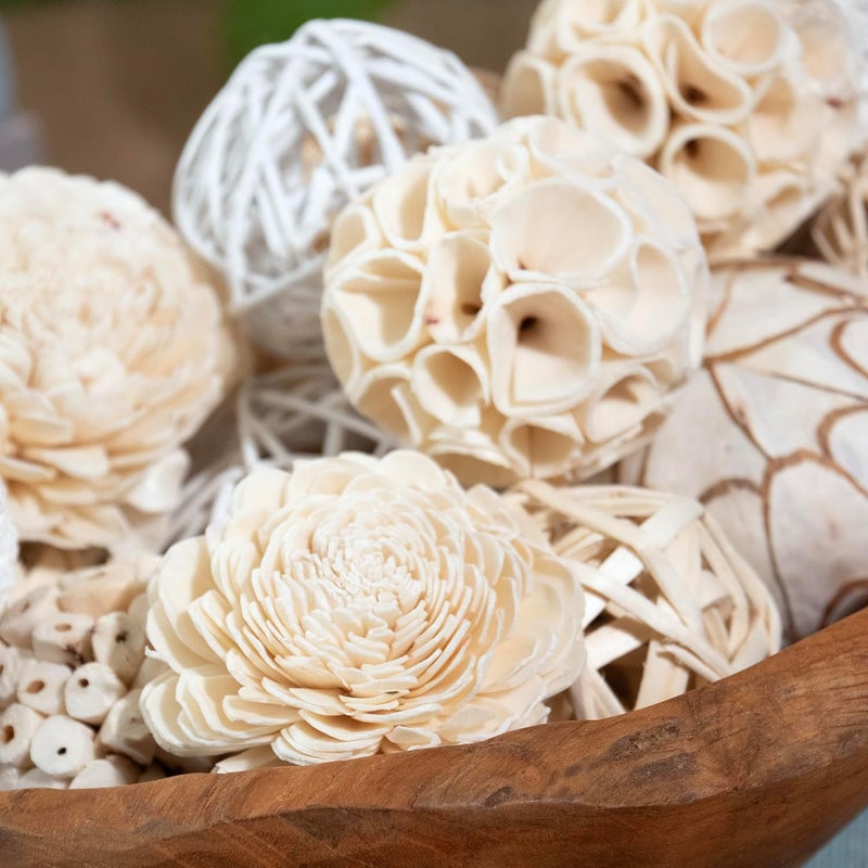 ANDALUCA Decorative Balls Bag Bowl Filler Home Decor (White) - Image 5